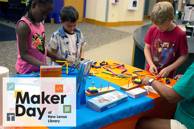 Kids at craft table, Maker Day 2019