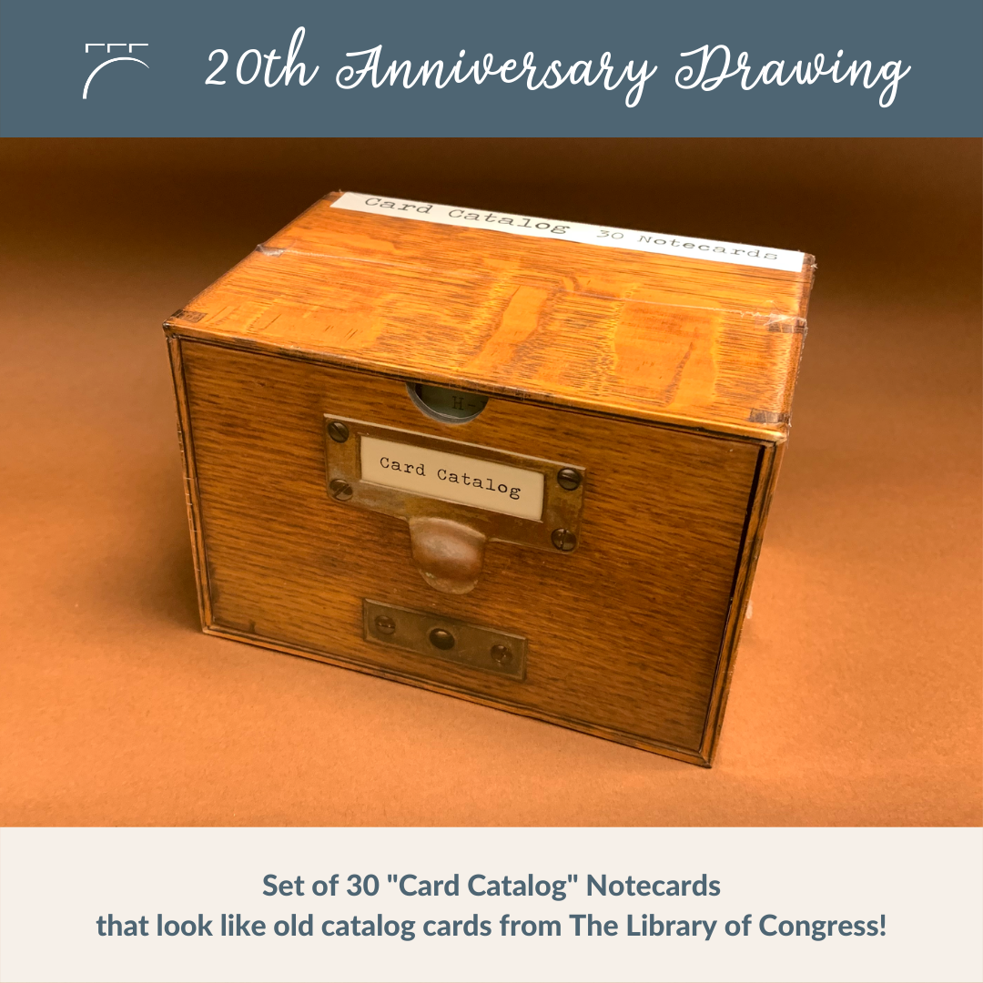 20th Anniversary Drawing: Card Catalog Notecards