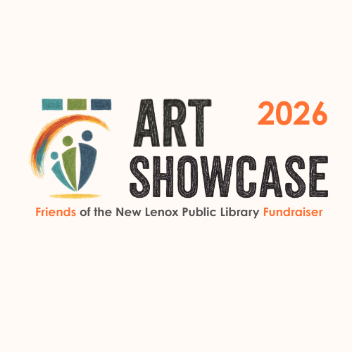 Friends of the Library art showcase fundraiser logo