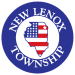 Logo for New Lenox Township, which is the outline of Illinois with a star to notate where New Lenox. The inside of the state is an American flag.