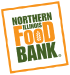 Logo for Northern Illinois Food Bank, white square outlined in orange, with the words "Northern Illinois Food Bank" inside the box.